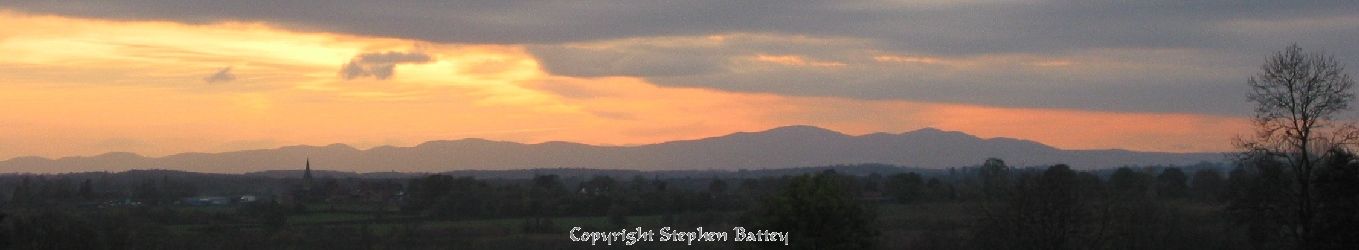 Sunset over the Malvern Hills