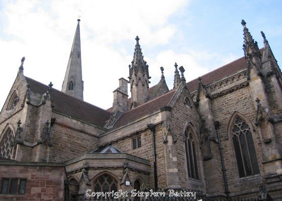 The many spires of St Martins church peirce the sky